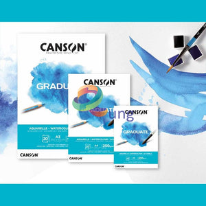 Canson Graduate Water Color Pad 250 Gr 20 Sheets Sketch Book &