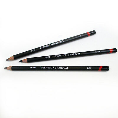 Derwent Charcoal Pencil Black ( Soft / Dark & Medium )