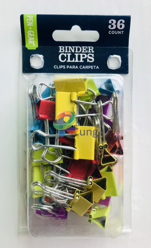 Colored Binder Clip ( Foldback ) Pkt Of 36 Pc Craft Misc