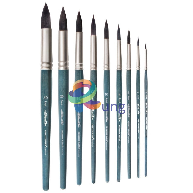 Creative Mark Mimik Synthetic Squirrel Hair Watercolor Brushes -  Animal-Friendly, Synthetic Hair Brushes for Painting & Crafts - Rigger # 3  