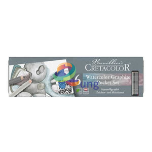 Cretacolor Aqua Graph Watercolor Colored Drawing Sketching Graphite Pocket Set Of 6 In Tin Box