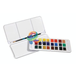 Daler Rowney Aquafine Watercolor Travel Set Of 24 Half Pans Water Color