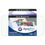 Daler Rowney Aquafine Watercolor Travel Set Of 24 Half Pans Water Color