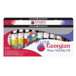 Daler Rowney Georgian Water Mixable Oil Color Tube Set Of 10 X 37 Ml Tubes