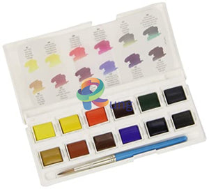 Daler Rowney Watercolor Pocket Cake Set Of 12 Half Pans Water Color