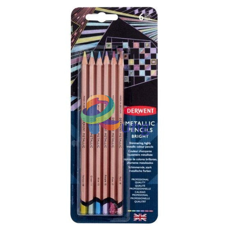Derwent Metallic Pencil Set And Loose Of 6 ( Blister Pack ) Bright