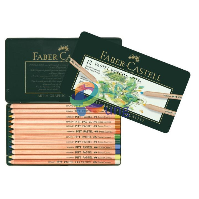 Faber Castell Pastel Pencil Set ( 4 Sizes ) Of 12 Color Pencils