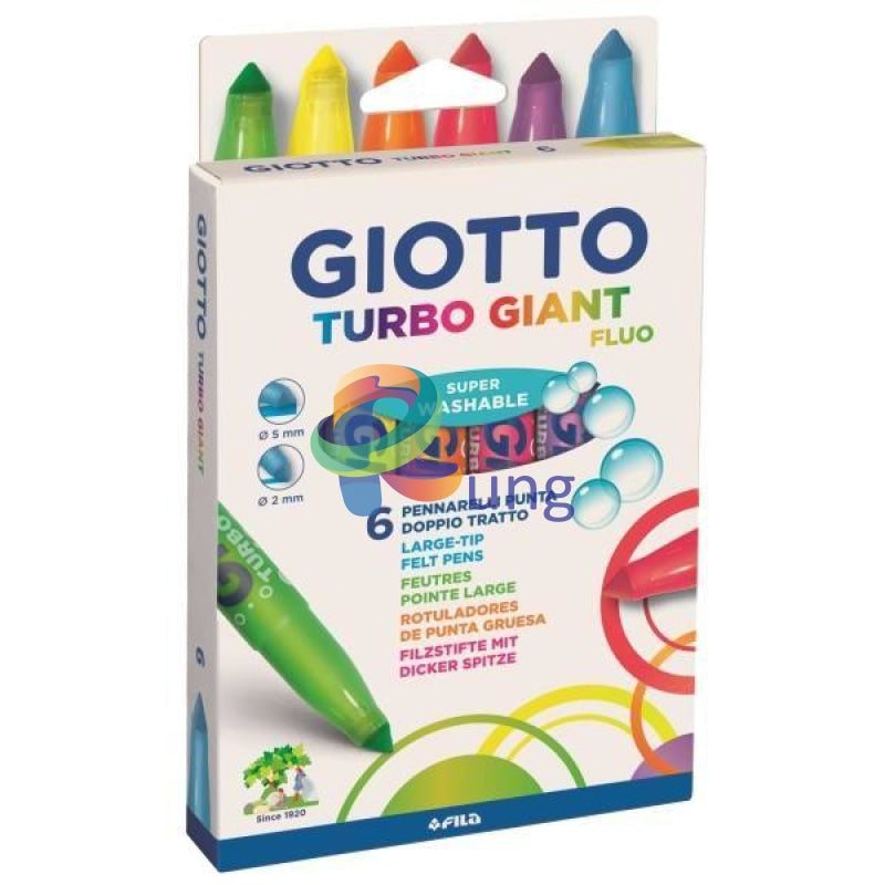 GIOTTO Turbo Maxi Super Washable Felt Tip Fibre Pens, Large Tip