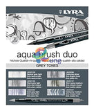 Lyra Aqua Duo Brush Marker Set Of 6 Grey Tones Markers