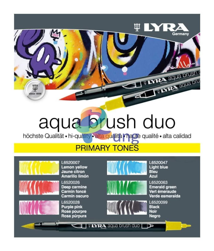 Lyra Aqua Brush Duo Markers - Assorted Colors, Set of 36