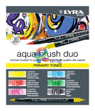Lyra Aqua Duo Brush Marker Set Of 6 Primary Tones Markers