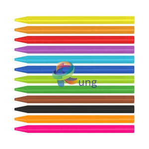 Milan Plastipastel Box 12 Round Shape (Contains 2 Fluo Colours) Oil Pastel