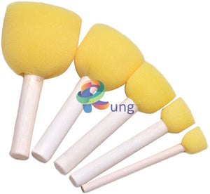 Round Sponge Foam Brush Set For Painting Drawing Stippler Tools Kids Graffiti Diy 5 Different Sizes