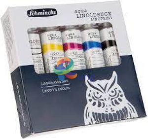 Schmincke Aqua Linoldruck Linoprint Set Of 5 X 20 Ml Tubes