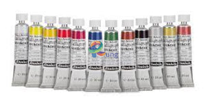 Schmincke Finest Artists Calligrpahy Gouache Set Of 12 X 20 Ml Tubes In Wooden Box