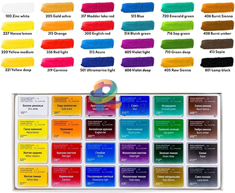 Sonnet Watercolour Paint Set - 24 Whole Pans For Professionals Beginners And Enthusiasts Water Color