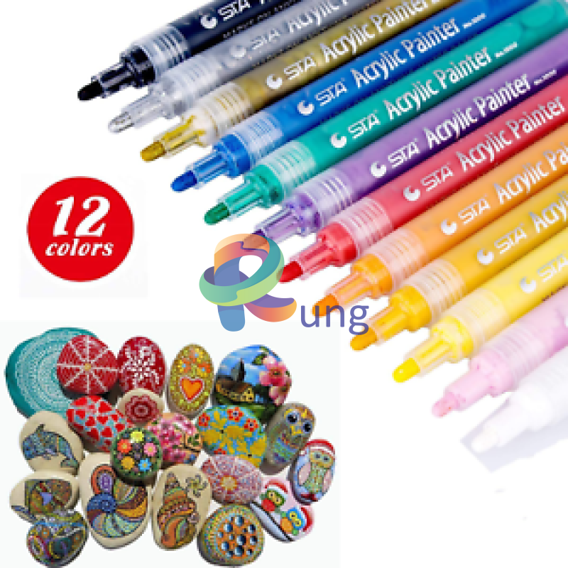 STA Acrylic Paint Marker Pens for Rock Painting Glass Porcelain