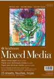 Strathmore Mix Media Pad,  Natural White, Series 400 , 300 gr, 15 Sheets
