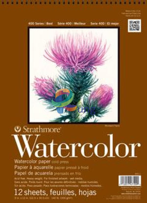 Strathmore Water Color Pad Series 400 300 Gr 12 Sheets Sketch Book &