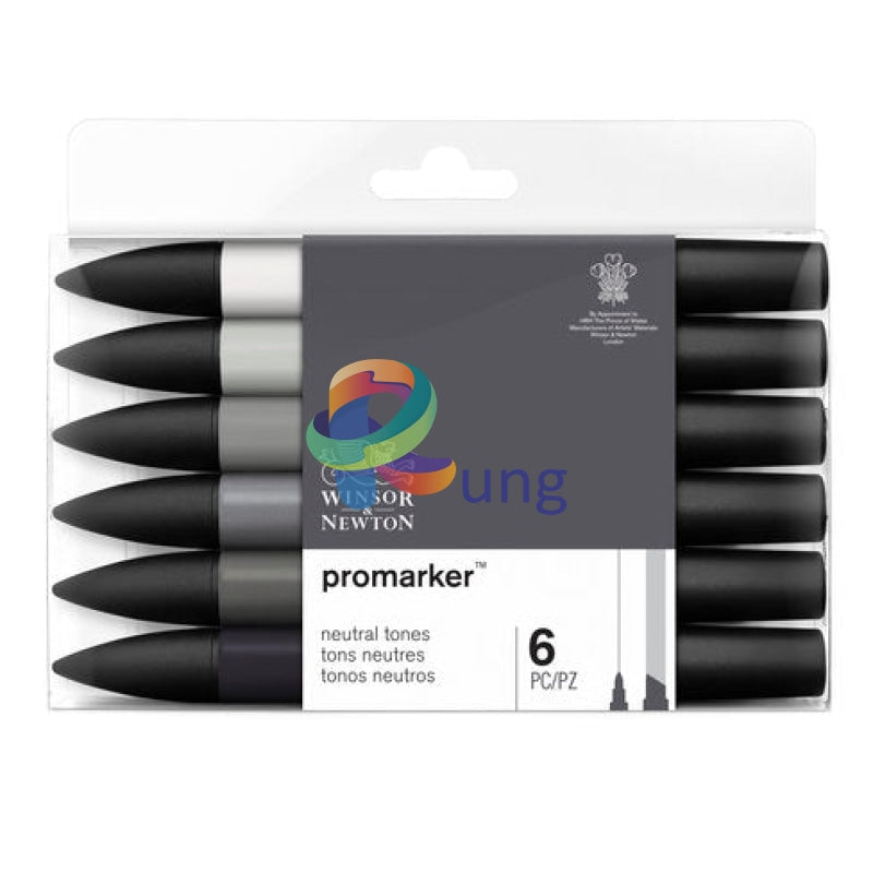 Winsor & Newton Pro Marker Set Of 6 Neutral ( Grey ) Tones