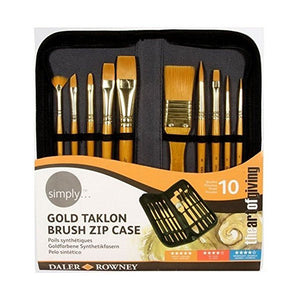 Daler Rowney Simply Acrylic  Brush Set of 10 pc  in Zip Case