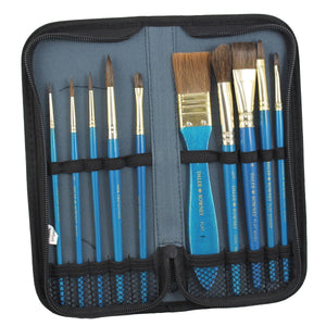 Daler Rowney Simply Watercolor  Brush Set of 10 pc in Zip Case